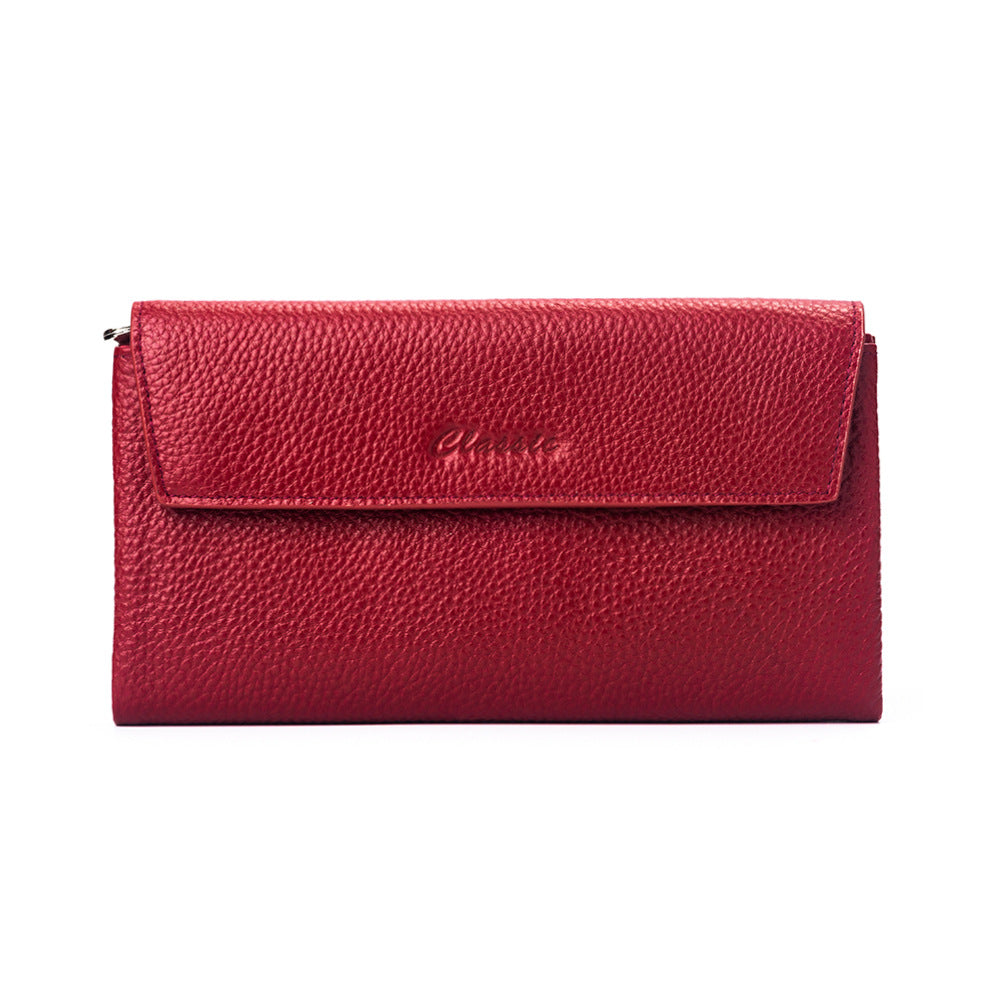 Solid Color Layer Cowhide Leather Bag with Polyester Lining for Daily - Teleplus Use layer cowhide