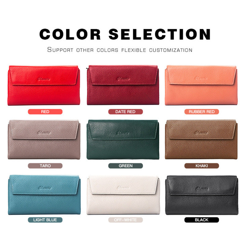 Solid Color Layer Cowhide Leather Bag with Polyester Lining for Daily - Teleplus Use layer cowhide