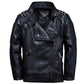 Solid Color Leather Fabric for Fashion Casual Jackets in Black and Royal Blue - Teleplus fashion casual solid color