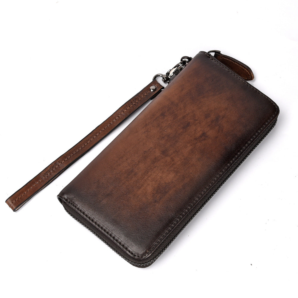 Solid Color Leather Wallet with Cowhide Material for Daily - Teleplus Men Women