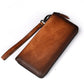 Solid Color Leather Wallet with Cowhide Material for Daily - Teleplus Men Women