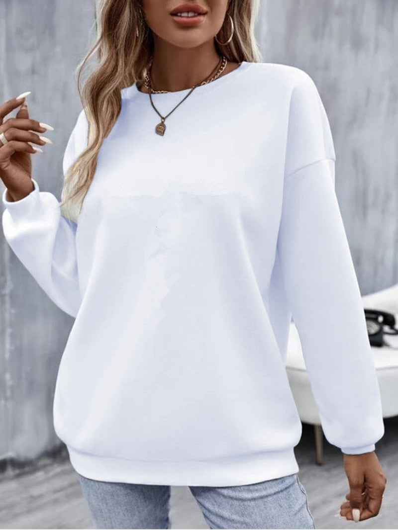 Solid Color Long Sleeve Pullover Loose Fit Japanese Korean Casual Sweater - Teleplus Store solid color long sleeve