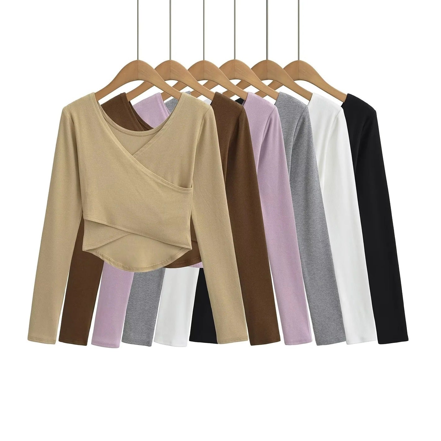 Solid Color Long Sleeve Pullover with Regular Length in Multiple Colors - Teleplus long sleeve length