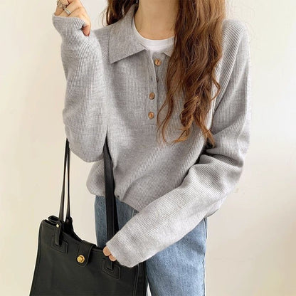 Solid Color Long Sleeve Top Gray Black Lightweight Casual Pullover Shirt - solid color long sleeve