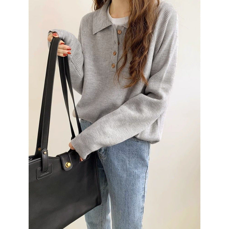 Solid Color Long Sleeve Top Gray Black Lightweight Casual Pullover Shirt - solid color long sleeve