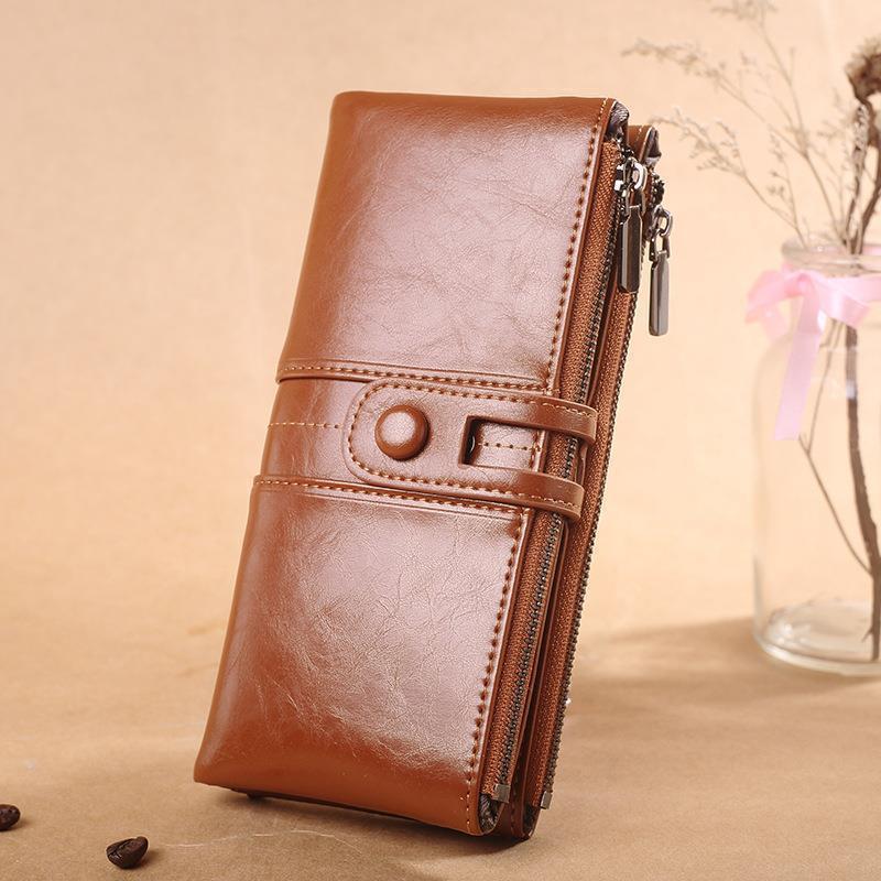 Solid Color Long Wallet for Women in PU Leather Suitable United States Users - That Fits Your Style and Currency Needs