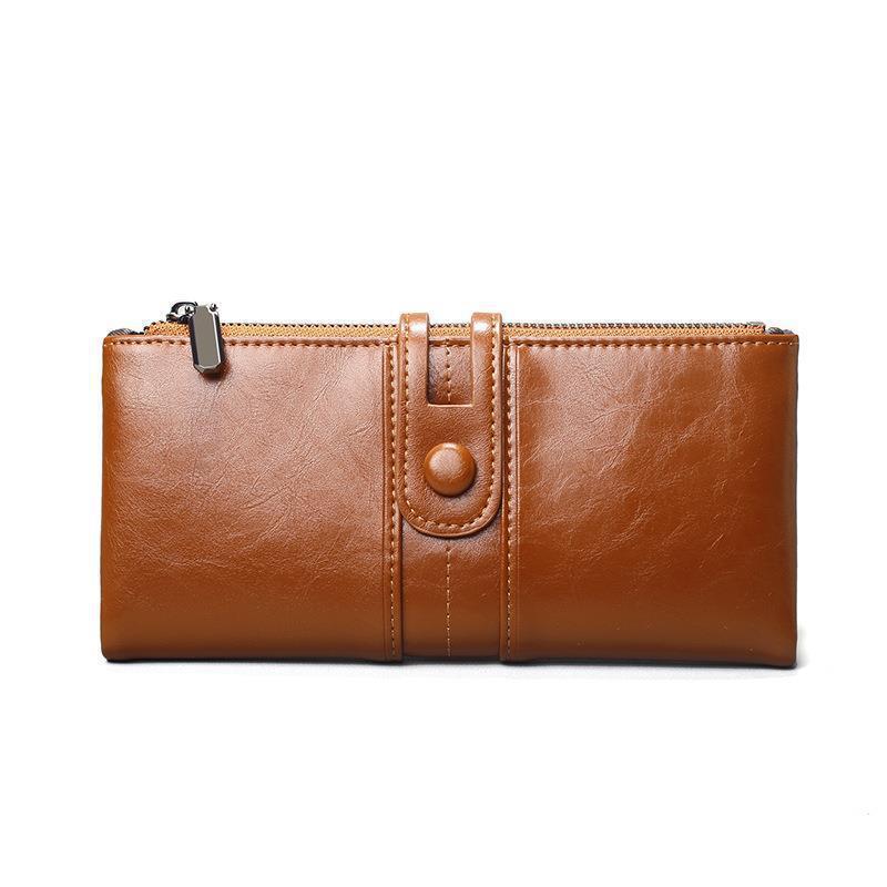 Solid Color Long Wallet for Women in PU Leather Suitable United States Users - That Fits Your Style and Currency Needs
