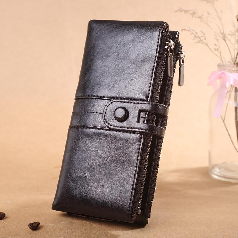 Solid Color Long Wallet for Women in PU Leather Suitable United States Users - That Fits Your Style and Currency Needs