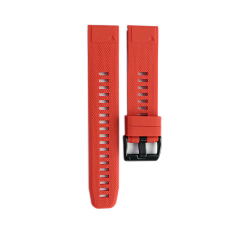 Silicone Leather Strap for Garmin Fenix 5 6 Series Black Sky Blue Yellow - Solid Color Watches silicone leather strap