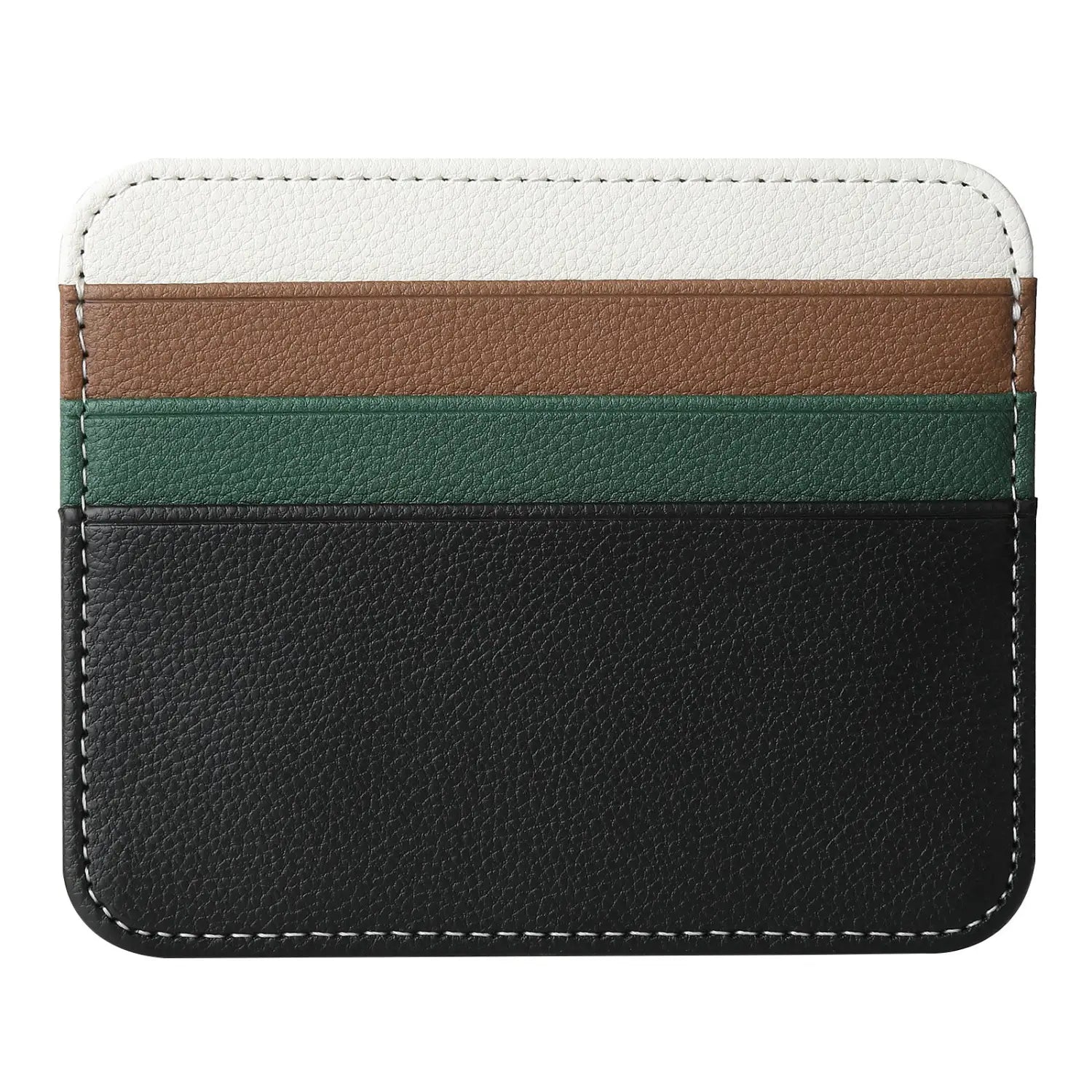 Solid Color Nylon Card Organizer Wallet with PU Leather Accents