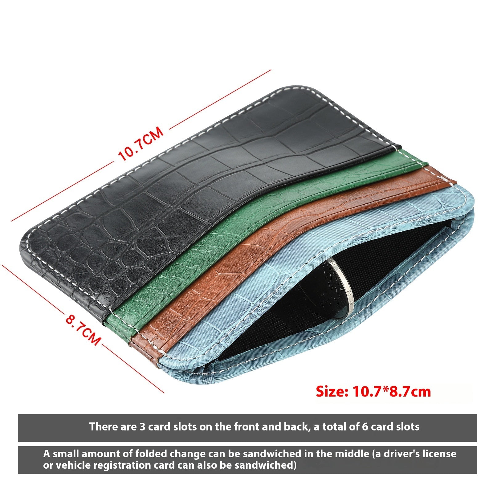 Solid Color Nylon Card Organizer Wallet with PU Leather Accents - Teleplus