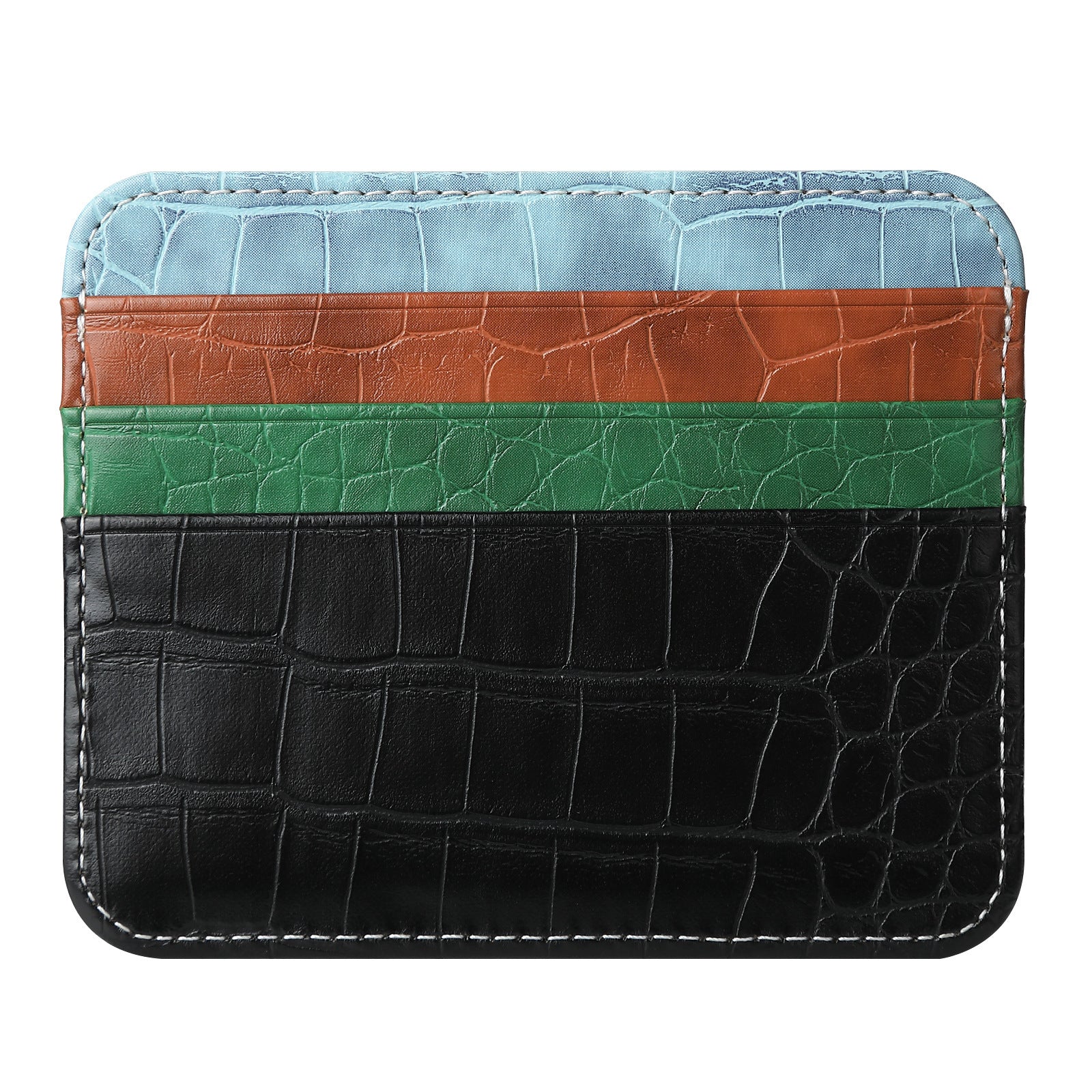 Solid Color Nylon Card Organizer Wallet with PU Leather Accents - Teleplus