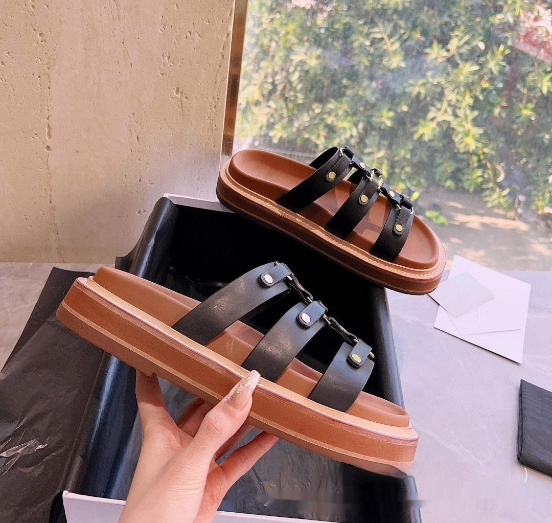 Solid Color Patent Leather Ladies Slippers in White Black Brown with Sheepskin - ladies slippers patent leather