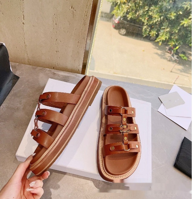 Solid Color Patent Leather Ladies Slippers in White Black Brown with Sheepskin - ladies slippers patent leather