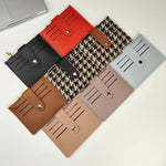 Solid Color Polyester Card Holder with Houndstooth Pattern for United States Buyers - Cute in Houndrs Thooth or Rustic