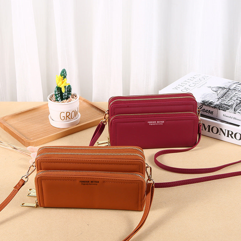 Solid Color PU Leather Suitcase with Long Wallet for Women in the United States - Who Pack Their Whole Life united