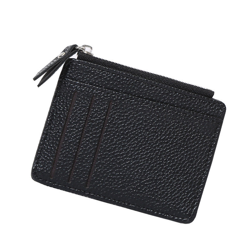 Solid Color PU Leather Wallet Bag Holder for Business Cards and CHF - Chic chf bag holder business cards