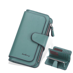 Solid Color PU Leather Wallet with Polyester Lining for Daily - Teleplus
