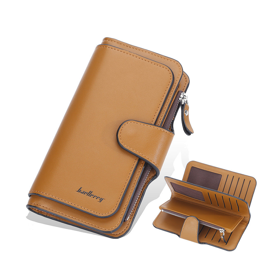 Solid Color PU Leather Wallet with Polyester Lining for Daily - Teleplus