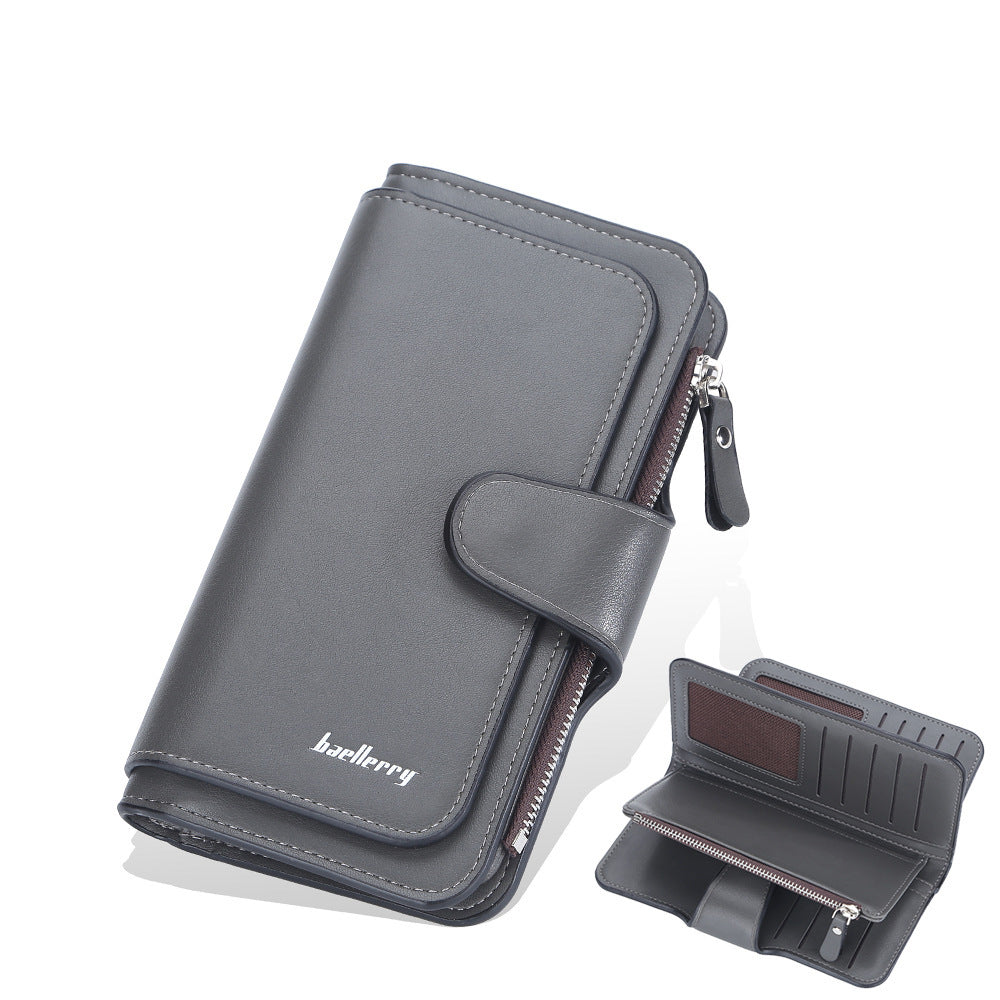 Solid Color PU Leather Wallet with Polyester Lining for Daily - Teleplus