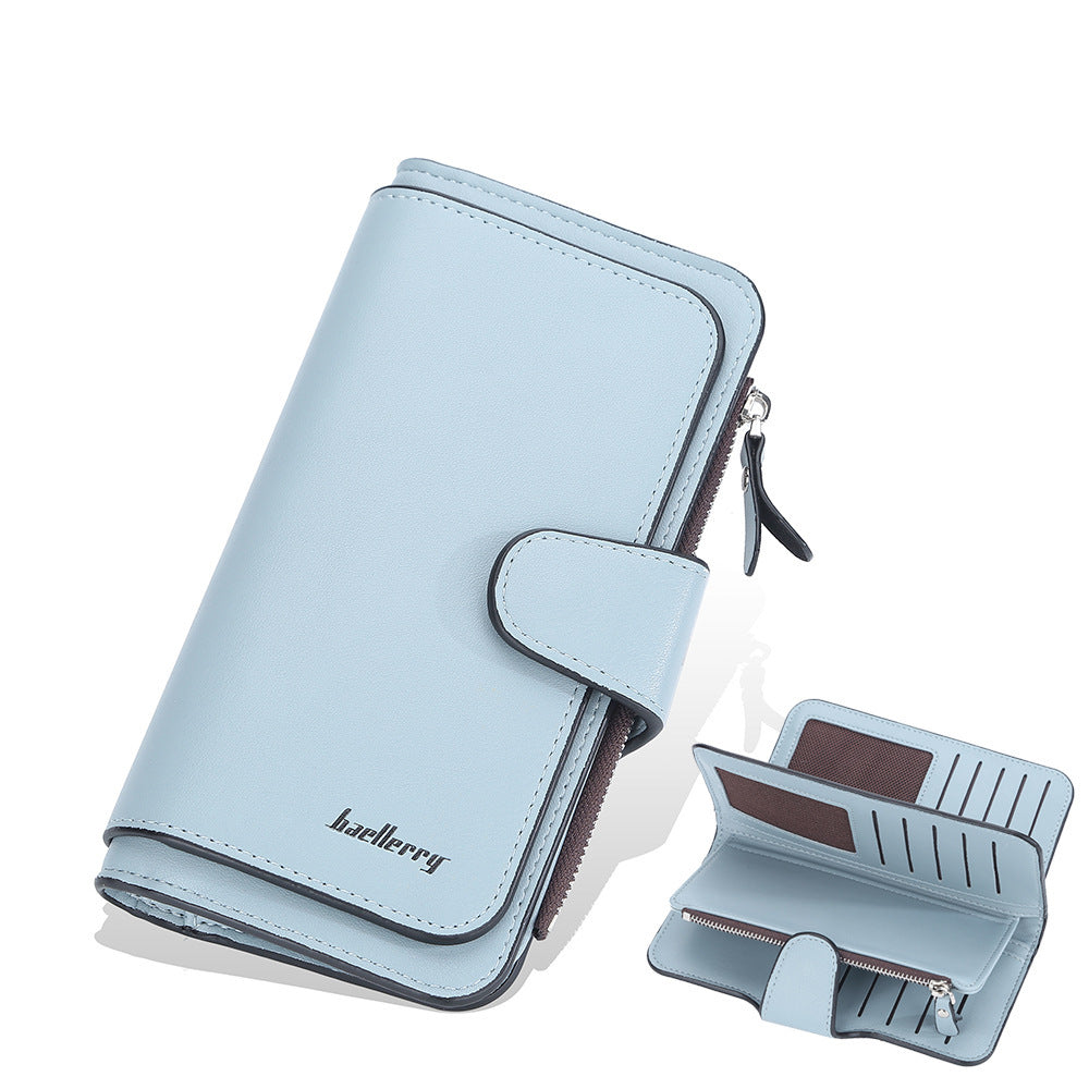 Solid Color PU Leather Wallet with Polyester Lining for Daily - Teleplus