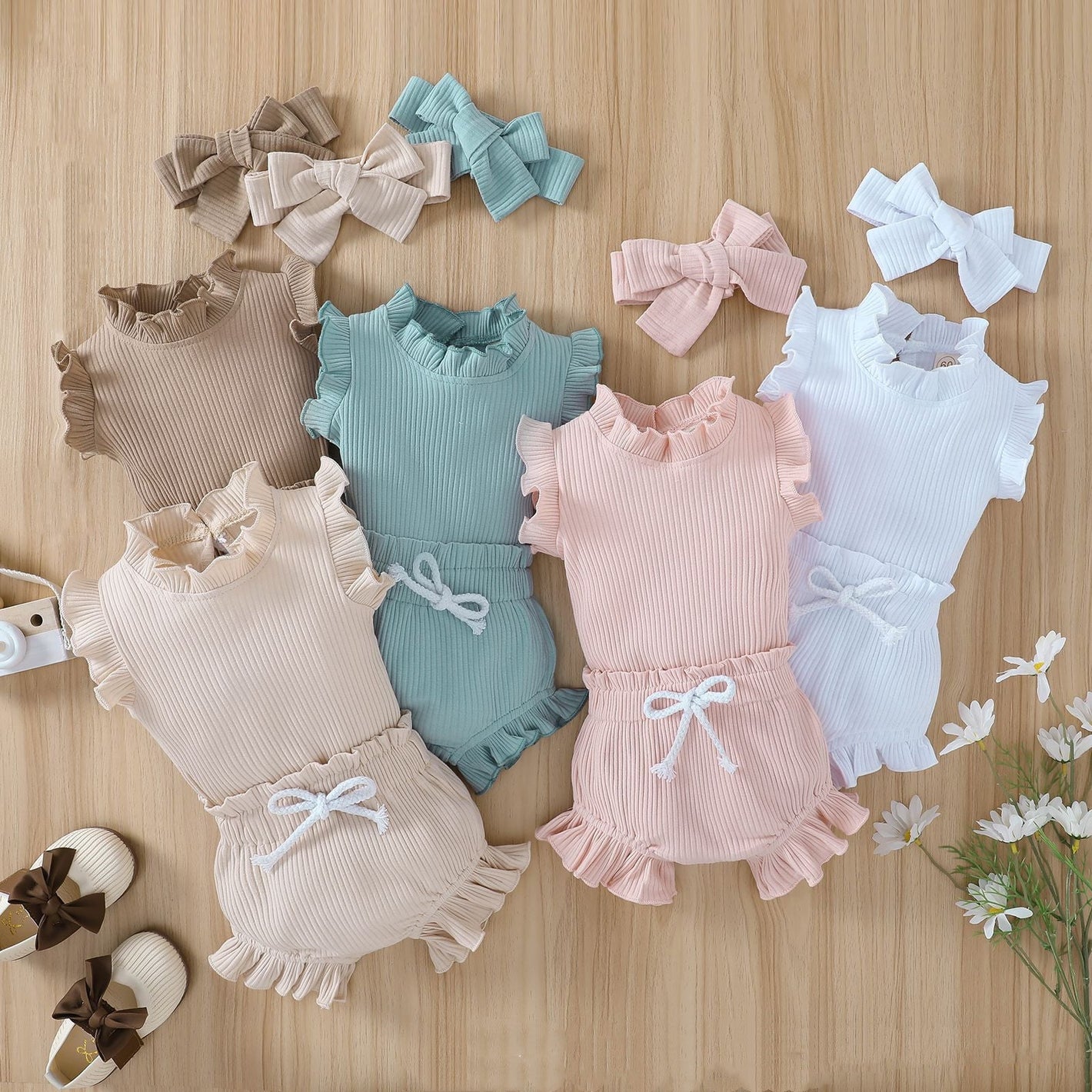 Candy Color Cotton Pullover Set in Various Sizes for United States Market - Three-Piece Tiny Trendsetters united states