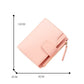 Solid Color Short Pink Blue Black PU Leather Accessory for United States Market - Wallets with Zipper Card Slot