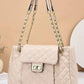 Solid Color Simple Embroidery Rhombus Large Capacity Polyester Bag - Teleplus solid color simple embroidery thread
