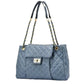 Solid Color Simple Embroidery Rhombus Large Capacity Polyester Bag - Teleplus solid color simple embroidery thread