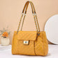 Solid Color Simple Embroidery Rhombus Large Capacity Polyester Bag - Teleplus solid color simple embroidery thread