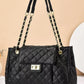 Solid Color Simple Embroidery Rhombus Large Capacity Polyester Bag - Teleplus solid color simple embroidery thread