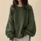 Solid Color Wool Blend Sweater for Women Casual Long Sleeve Pullover - Teleplus solid color