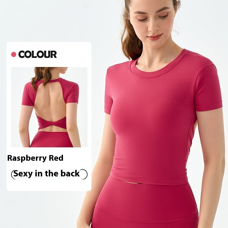 Solid Color Yoga Leggings for Fitness and Exercise in Raspberry Red Khaki Black - Teleplus