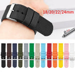 Solid Nylon Canvas Watch Strap for Smart Watches with Stainless Steel Buckle - and Accessories solid nylon canvas smart