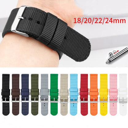 Solid Nylon Canvas Watch Strap for Smart Watches with Stainless Steel Buckle - and Accessories solid nylon canvas smart