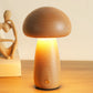 Solid Wood Mushroom Ambience Lights USB and Rechargeable Options - Light solid wood mushroom ambience light