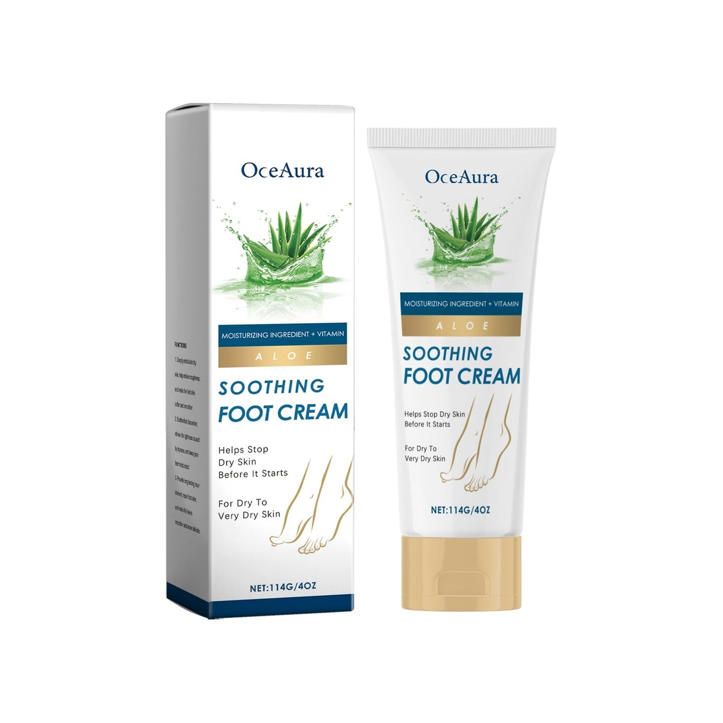 Soothing Foot Cream with Aloe Leaf Extract and Shea Butter - soothing foot cream aloe leaf extract shea butter