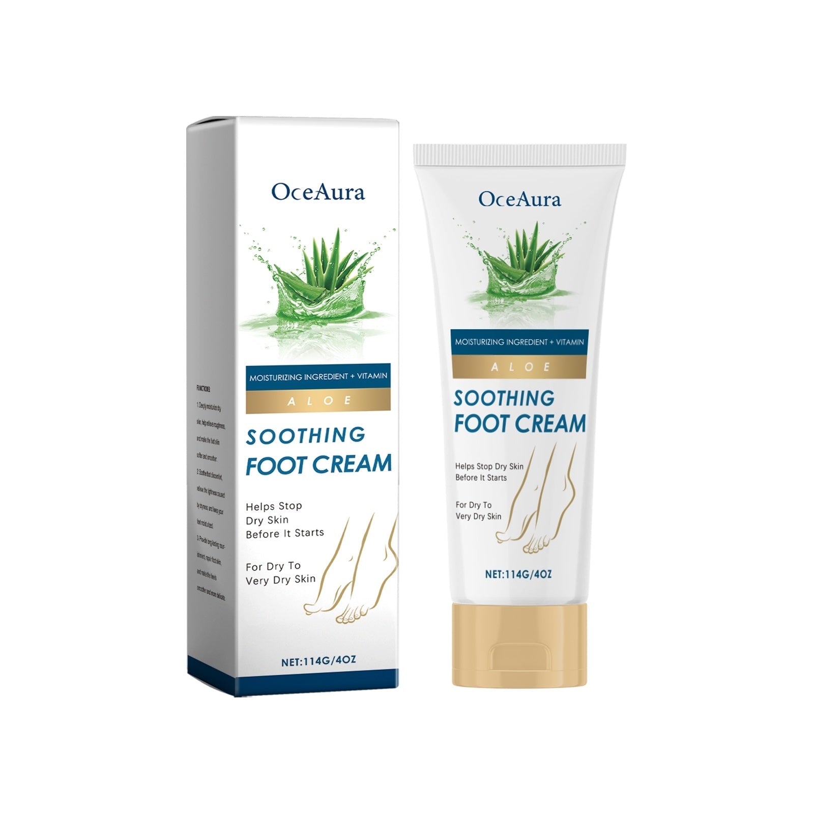 Soothing Foot Cream with Aloe Leaf Extract and Shea Butter - soothing foot cream aloe leaf extract shea butter