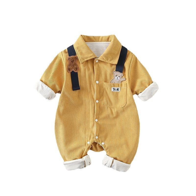 South Korea Baby Autumn Clothing Shirt Jumpsuit Handsome Baby - Double Bears Double Fashion for Handsome Babies