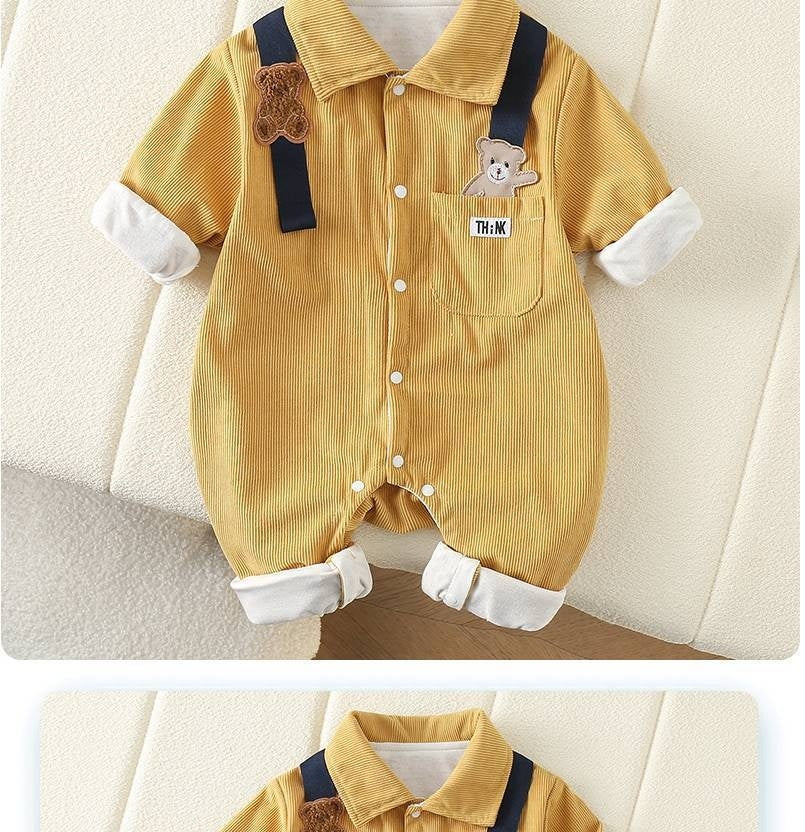 South Korea Baby Autumn Clothing Shirt Jumpsuit Handsome Baby - Double Bears Double Fashion for Handsome Babies