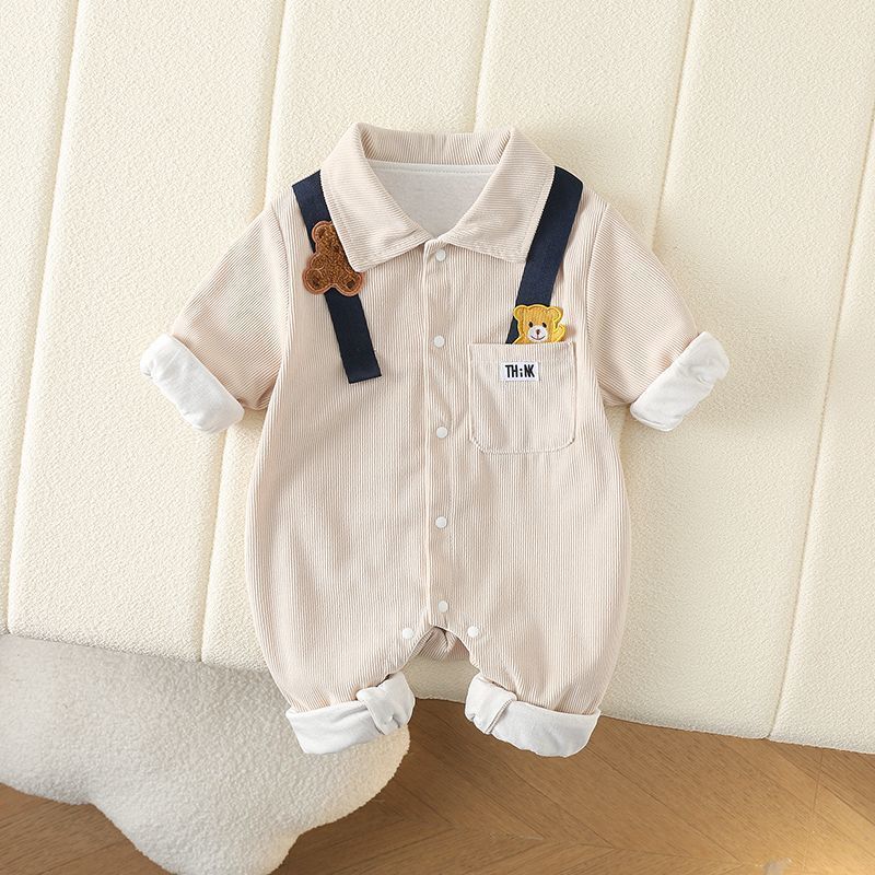 South Korea Baby Autumn Clothing Shirt Jumpsuit Handsome Baby - Double Bears Double Fashion for Handsome Babies