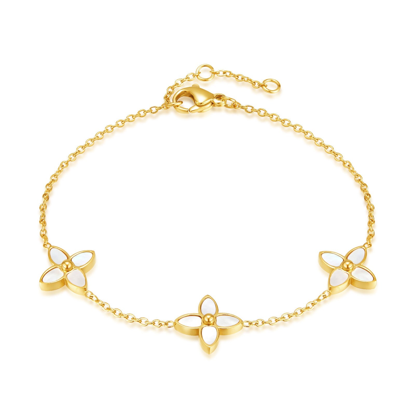 Special-interest Design All-match Clover All-match Bracelet Women - Clover All-match Bracelet for Women in Gold Steel