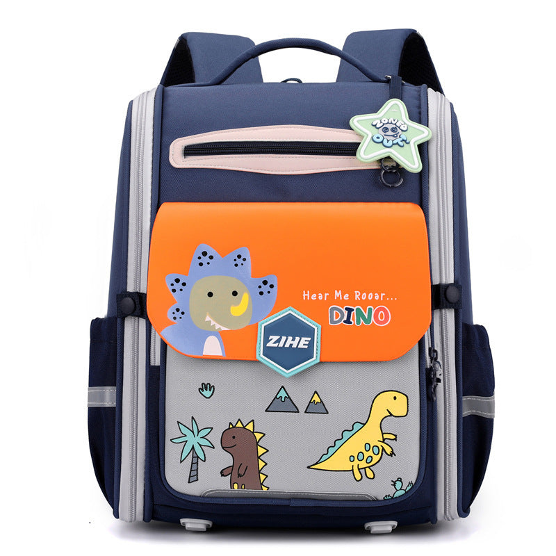 Spine Protection Weight-relief Ultra-light Stool Backpack - Spine Protection for Kids and Blue Dinosaur Fun