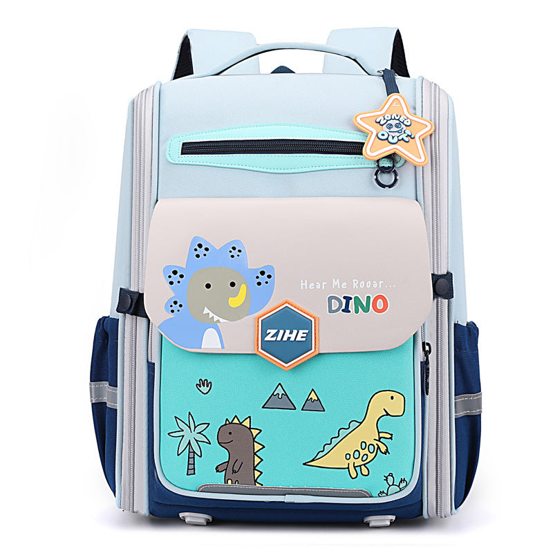 Spine Protection Weight-relief Ultra-light Stool Backpack - Spine Protection for Kids and Blue Dinosaur Fun