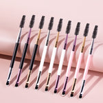 Spiral Angled Makeup Brush Set with Double-Ended Eyebrow Brushes - Teleplus spiral angled makeup double ended eyebrow