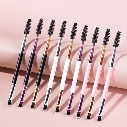 Spiral Angled Makeup Brush Set with Double-Ended Eyebrow Brushes - Teleplus spiral angled makeup double ended eyebrow