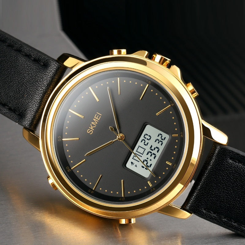 Spiral Sports Crown Leather Watch with Rose Gold Shell and Pin Buckle Male - for Stylish Time Travelers spiral sports