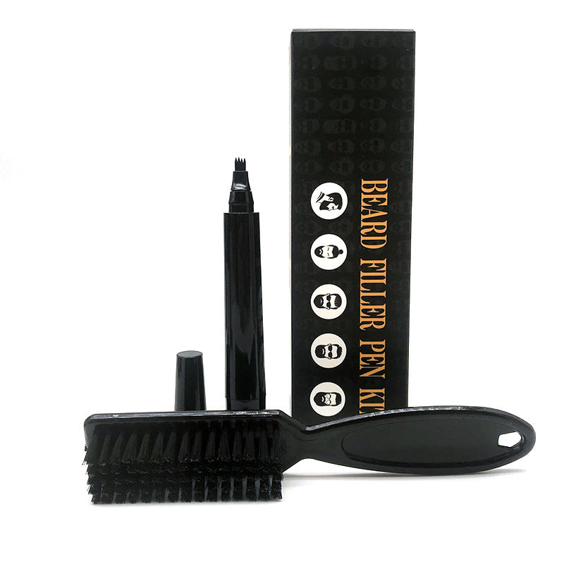 Fork Head Beard Grooming Kit with Filling Pen and Comb - Four for Fuzzy Fun fork head beard filling pen four