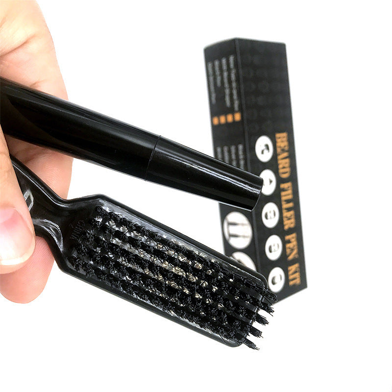 Fork Head Beard Grooming Kit with Filling Pen and Comb - Four for Fuzzy Fun fork head beard filling pen four