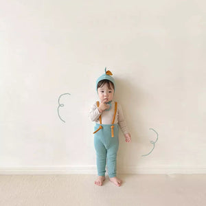Unisex Colorful Kids Clothing Set with Hats and Suspender Pants in the United States - Pea Green for Tiny Trendsetters